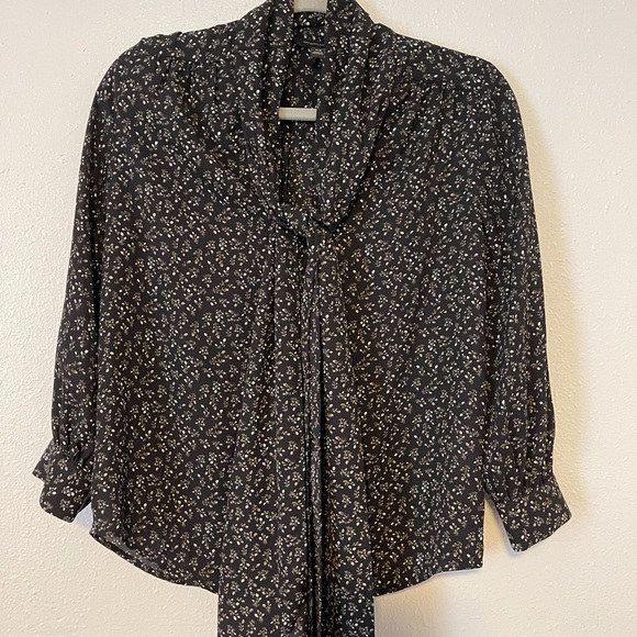 Banana Republic Floral Top With Neck Tie, Size XS - Picture 1 of 4